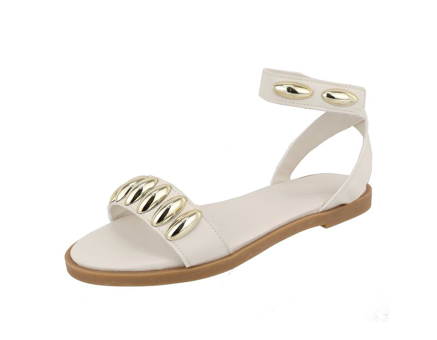 Flat Rasteira Nina Off White | KUENTO SHOES