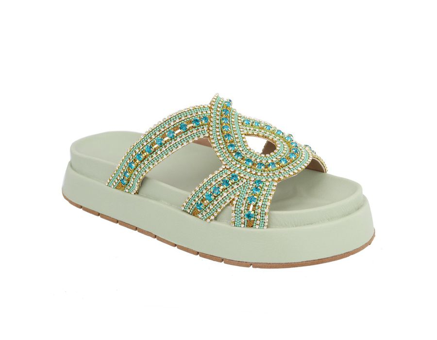 Flatform Pati Verde Menta | KUENTO SHOES